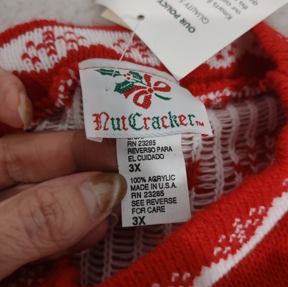 VINTAGE 80's NUTCRACKER Brand NWT Women's Snowman Holiday Sweater Size 3X - Picture 4 of 11